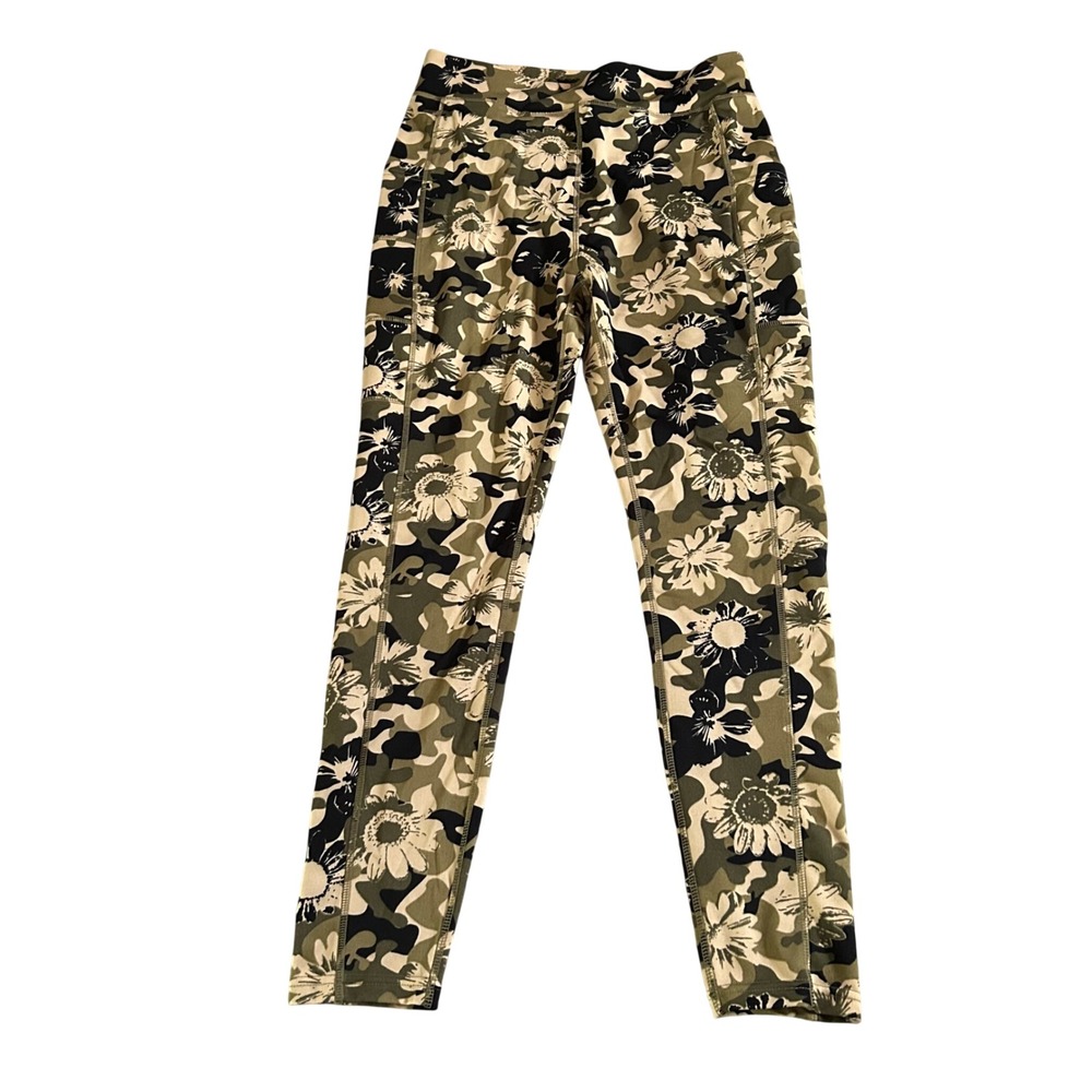 POP Fit Stretch Ankle Leggings Womens Size XL‎ Floral Camo Stretchy Pants
